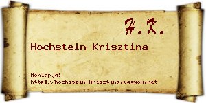 Hochstein Krisztina névjegykártya
